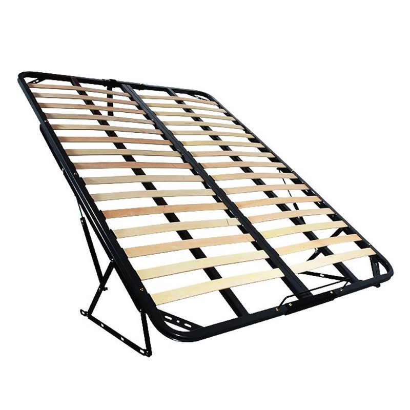 Easy Assembly 54'' Folding Black Iron Double Bed Frame